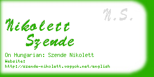 nikolett szende business card